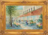 Parisian Street Scene by T.E. Pencke, Oil on Canvas, sold Oct 2025