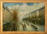 Parisian Street Scene by T.E. Pencke, Oil on Canvas, sold Oct 2025