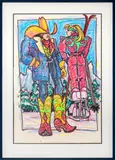 His and Her Boots by Karen Damyanovich, Oil Pastel on Paper, sold Oct 2025