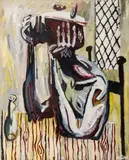 Thinker by Steve Butcher, circa 1984, Oil on Canvas, sold Oct 2025