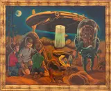 Untitled (Alien Invasion) by Pepo Pichler, 1979, Acrylic on Canvas, sold Oct 2025