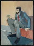 Portrait of a Bearded Man Holding a Martini by Agnes Preston-Brame, 1984, Oil on Canvas, sold Oct 2025