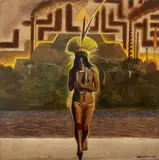 Nude Female Figure in Landscape by Walderado de Oliveira, 1989, Oil on Linen, sold Oct 2025