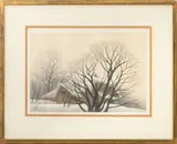 White Countryside by Sakamoto Koichi, Etching in Colors, sold Oct 2025