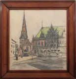 Rathausplatz by Gotthardt Kuehl, Pastel on Paper, sold Oct 2025