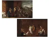 Zwei Genreszenen by Domenico Guidobono, oil on canvas, offered Sep 2023