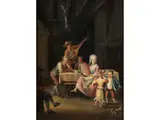 Hauskonzert mit Tanzendem Kinderpaar by Pietro Fabris, oil on canvas, sold Jun 2023