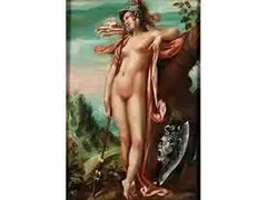 Minerva by Bartholomeus Spranger, oil on panel, offered Mar 2017