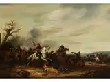 Schlachtenbild by Abraham van der Hoef, 1611 & 12 Haarlem – 1649, oil, offered Apr 2018