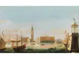 Venedigvedute mit Dogenpalast by Vincenzo Chilone, oil on canvas, sold Dec 2025