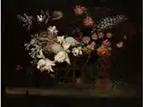 Stilleben mit Blumen in Einem Korb by Felice Fortunato Biggi, oil on canvas, offered Sep 2016