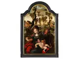 Die Heilige Familie auf der Flucht Nach Ägypten by Pieter Coecke van Aelst d. Ä., oil on panel, offered Mar 2026