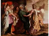 Loth Flieht aus Sodom by Peter Paul Rubens, oil on panel, offered Apr 2016