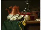 Ein Stillleben mit Austern, Zitrone, Karaffe und Kupferkrug by Peter Jacob Horemans, oil on canvas, offered Dec 2015