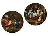Szenen mit Affenfiguren by David Teniers d.J., oil on panel, offered Dec 2024
