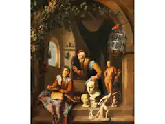 Im Künstleratelier by Gerard Thomas, oil on canvas, sold Sep 2020
