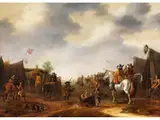 Militärisches Feldlager by Jan Martszen, oil on panel, offered Dec 2024