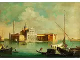 Blick Über den Canal Grande zur Insel san Giorgio Maggiore by Giacomo Guardi, oil on canvas, sold Sep 2024