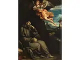 Der Heilige Franziskus by Giovanni Francesco Gessi, oil on copper, offered Mar 2026