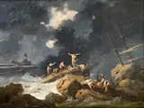 Die Schiffbrüchigen by Jean-Baptiste Pillement, oil on canvas, offered Dec 2023