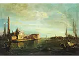 Blick auf san Giorgio Maggiore by Giacomo Guardi, oil on canvas, sold Jun 2023