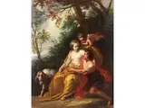 Venus und Adonis by Erasmus Quellinus II, oil on canvas, offered Mar 2025