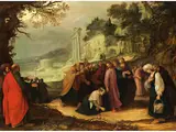 Christus Heilt Eine Kranke Frau by Jan Pynas, oil on panel, sold Jun 2026