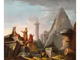 Ruinencapriccio mit Figuren by Gian Paolo Panini, oil on canvas, offered Mar 2025