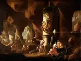 Diana und ihr Gefolge in Einer Fantastischen Grotte by Abraham van Cuylenborch, oil on panel, sold Jun 2021