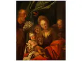Heilige Familie mit Johannes dem Täufer und der Heiligen Anna by Hans von Aachen, oil on panel, offered Sep 2015