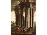 Ruinencapriccio mit Philosophen by Alberto Carlieri, oil on canvas, offered Mar 2024