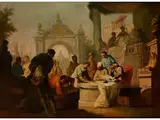 Gerichts- und Steuertag in Einem Schlosshof by Giovanni Battista Tiepolo, oil on canvas, sold Sep 2015