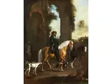 Ä., 1627 – 1690 die Rast vor der Abreise by Hendrick Verschuring d. Ä., oil on canvas, sold Mar 2024