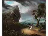 Pferdekutsche, vom Blitz Getroffen by Coplestone Warre Bampfylde, oil on canvas, offered Jun 2019