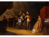 Gesellschaft in Einem Niederländischen Innenraum by Lucas Fonteyn, oil on panel, offered Mar 2015