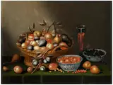 Früchtestillleben mit Weinglas by Floris Gerritsz van Schooten, oil on canvas, offered Jun 2019