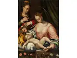 Die Madonna mit dem Jesusknaben und der hl. Katharina von Alexandrien by Giovanni Battista Trotti il Malosso, oil on canvas, offered Sep 2024