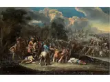 Schlachtengemälde by genannt „Il Borgognone“ Guglielmo Cortese, oil on canvas, offered Sep 2019