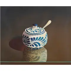 Sugar Bowl by Mark Adams, 1985, lithograph, sold Jul 2024