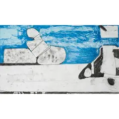 Blue Softground by Richard Diebenkorn, 1985, etching with aquatint in colors, sold Jul 2024