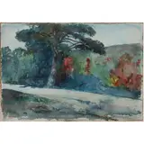 Autumn Landscape by Walter Shirlaw, watercolor, sold Jul 2024