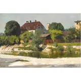 Untitled (House by the Water) by Constantin Gerhardinger, 1919, oil on canvas, sold Jul 2024