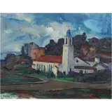 California Mission by Francis A. Todhunter, oil on canvas, sold Jul 2024