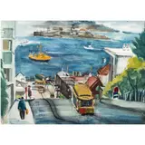 View of Alcatraz From San Francisco by Marjorie Connell, watercolor, sold Jul 2024