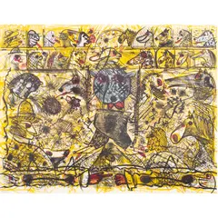 Walking by Roy De Forest, 1987, lithograph, sold Jul 2024