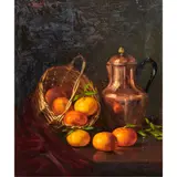 Still Life with Tangerines by Doria Santilli, oil on masonite, sold Jul 2024