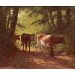 Cattle by Gordon Coutts, 1905, oil on canvas, sold Jul 2024