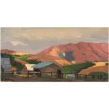 Black Mountain and Blue Horse by Jerrold Turner, oil on panel, sold Jul 2024
