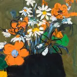 Wild Flowers by Henrietta Berk, oil on canvas, sold Jul 2024