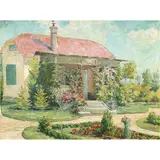 Cottage in La Jolla by Theodore Wores, oil on canvas affixed to board, sold Jul 2024